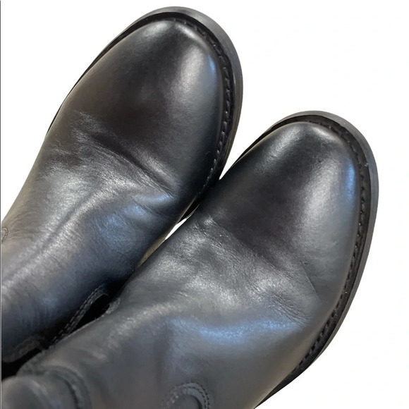 Isabel Marant Black Chess Leather Tall Boots Women's EU 37 Made in Portugal - Picture 7 of 16